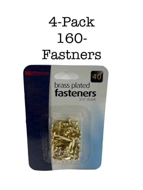 Brass Plated Fasteners. 3/4 Shank. 4-Packs. 160 Fasteners