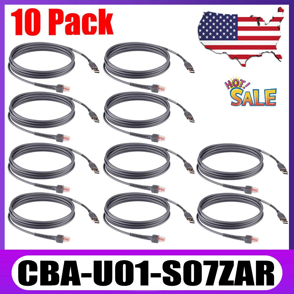 CBA-U01-S07ZAR 6FT USB Cable Barcode Scanner Cord For Symbol LS2208 USA 10 Pack