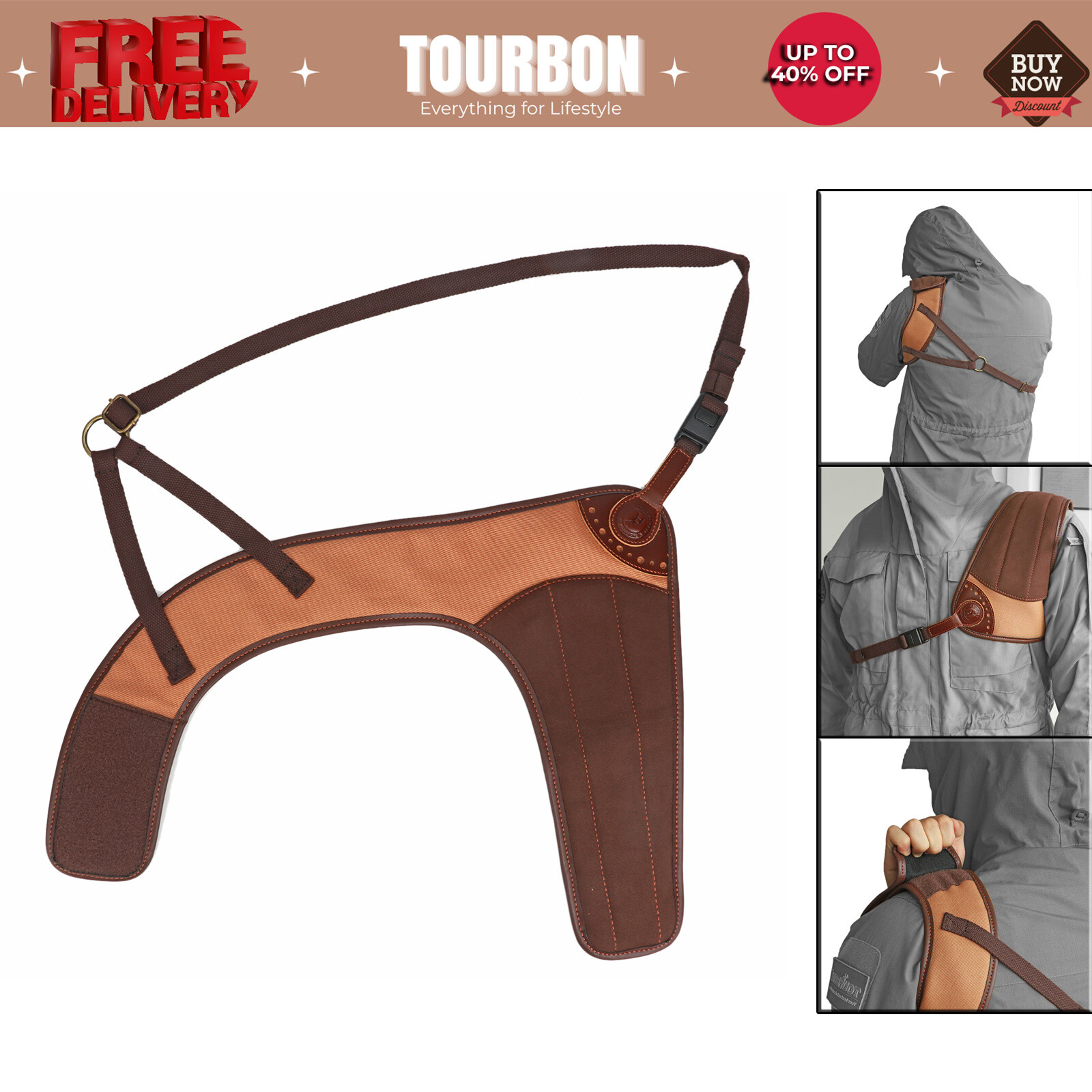 Tourbon Shield Recoils Pad Shoulder Protection Field Vest Cushion Lefty Shooter