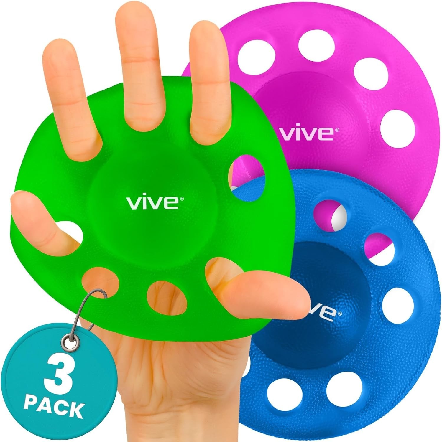 Finger Exerciser & Hand Strengthener (3 Pack - Light, Medium, Heavy)