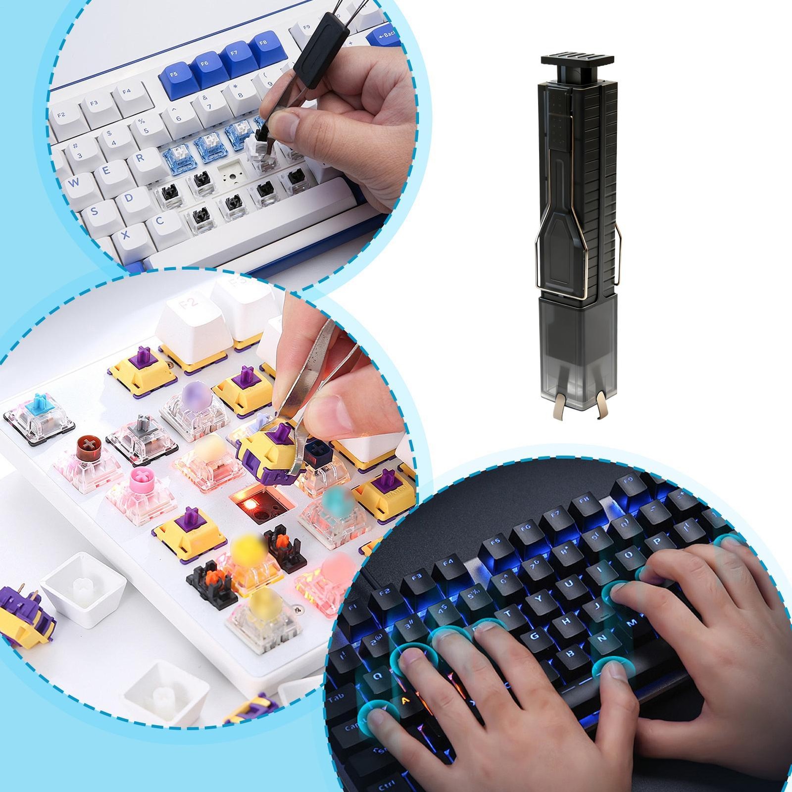 2-in-1 Switch Puller Keycap Puller Tool for Mechanical Keyboard Gaming DIY