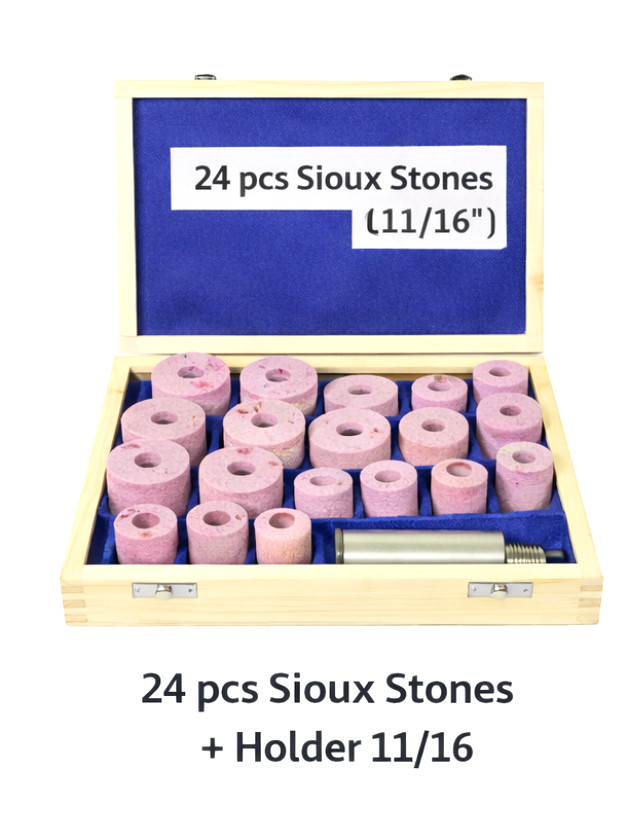 Valve Seat Grinding Stones 24 Pcs Set  With Sioux Holder 11/16 Thread 80 Grit US