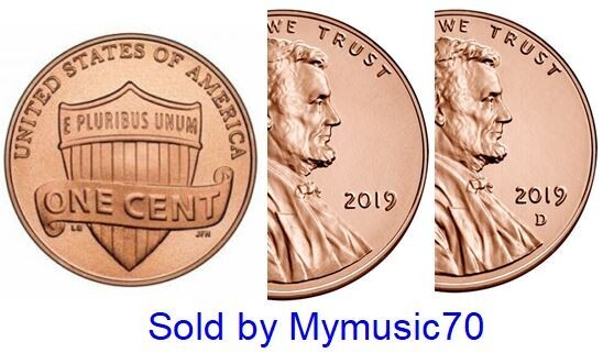 2019 P & D LINCOLN PENNY CENT SET - 1c Lincoln Union Shield theme ** ON HAND **