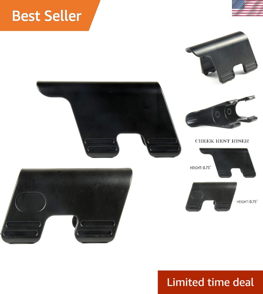 Comfort-Enhancing Cheek Rest Riser - Double Height 1.25" & 0.75" for Shooters