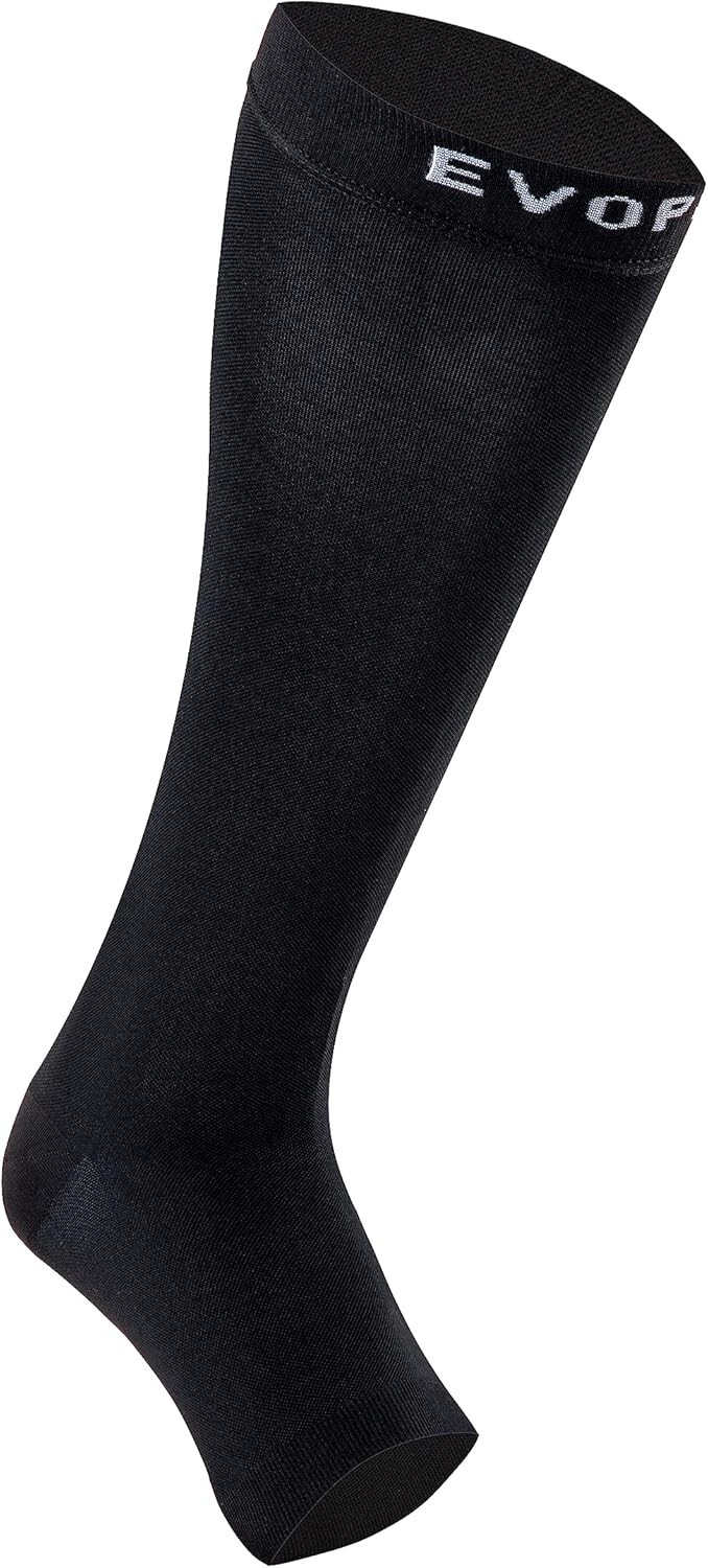 Compression Socks Black Toeless Compression Socks for Reduce Swelling 15-20mmHg