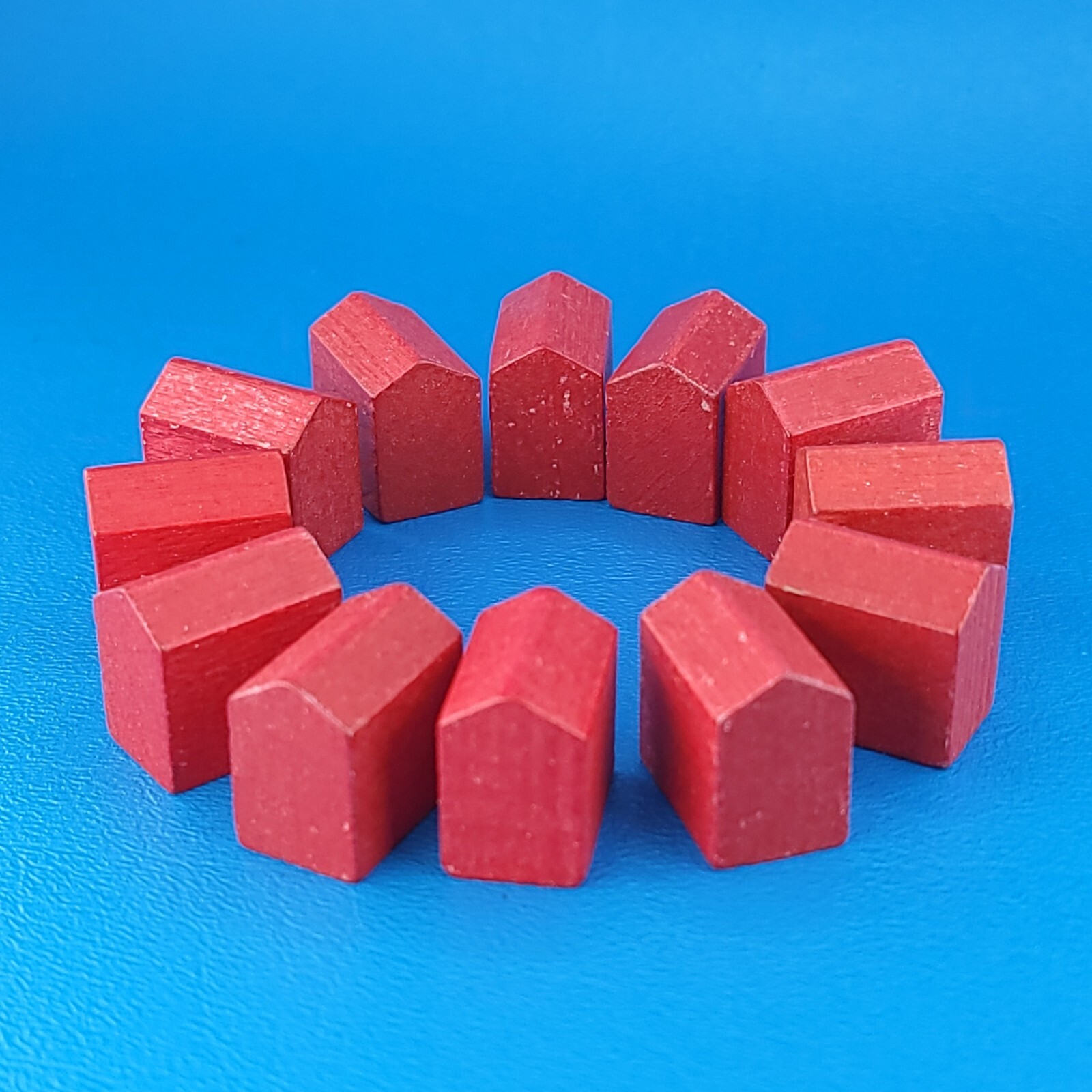 Monopoly Deluxe 12 Red Wood Hotels Replacement Game Piece 1995 Complete Set