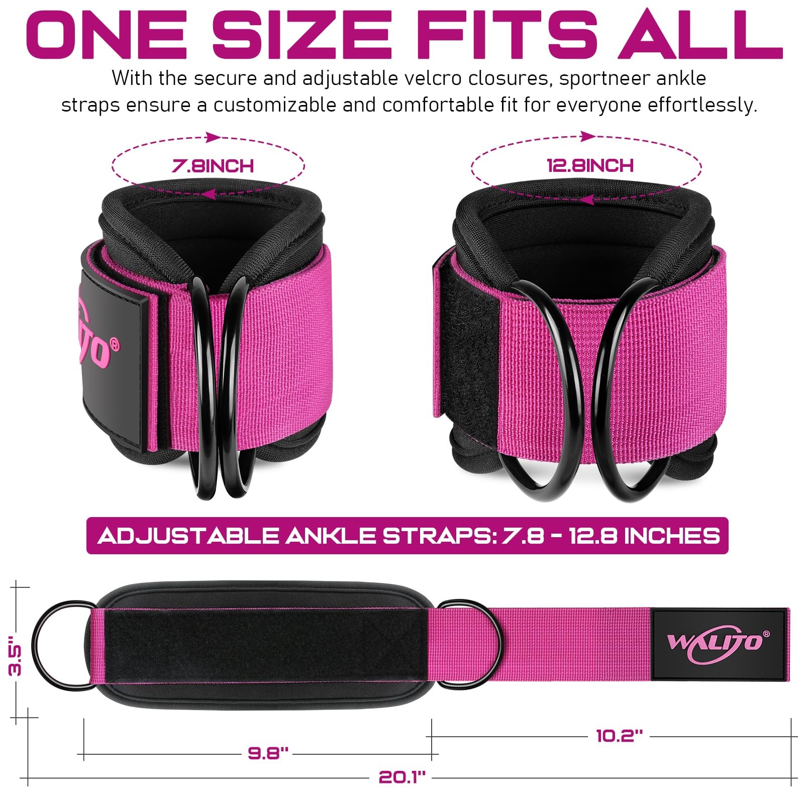 Ankle Straps for Cable Machines Adjustable Cuffs for Glute, Leg & Hip Workouts