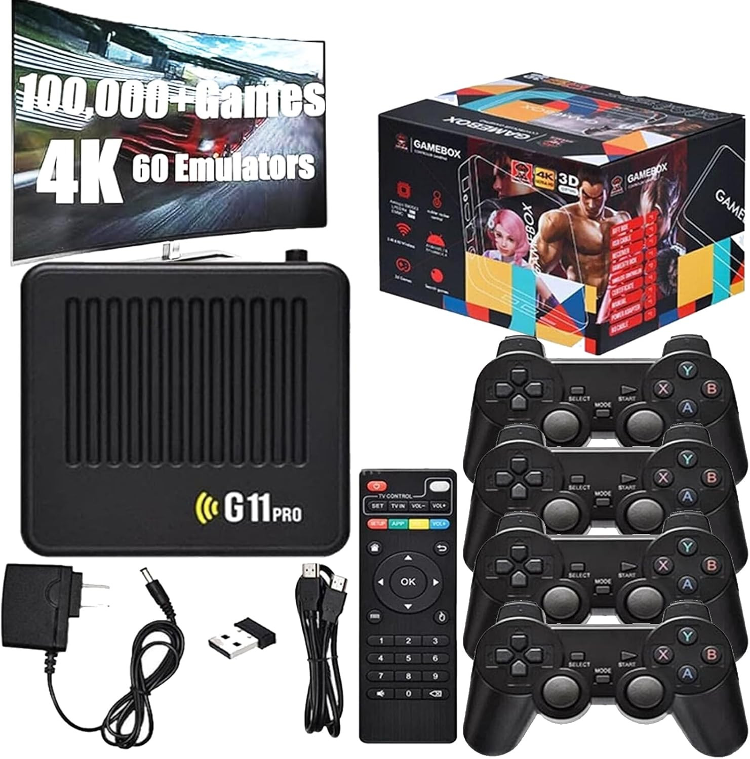 8Bit G11 Pro 256GB Retro Console 100000 Games 4K HDMI Wireless Controllers