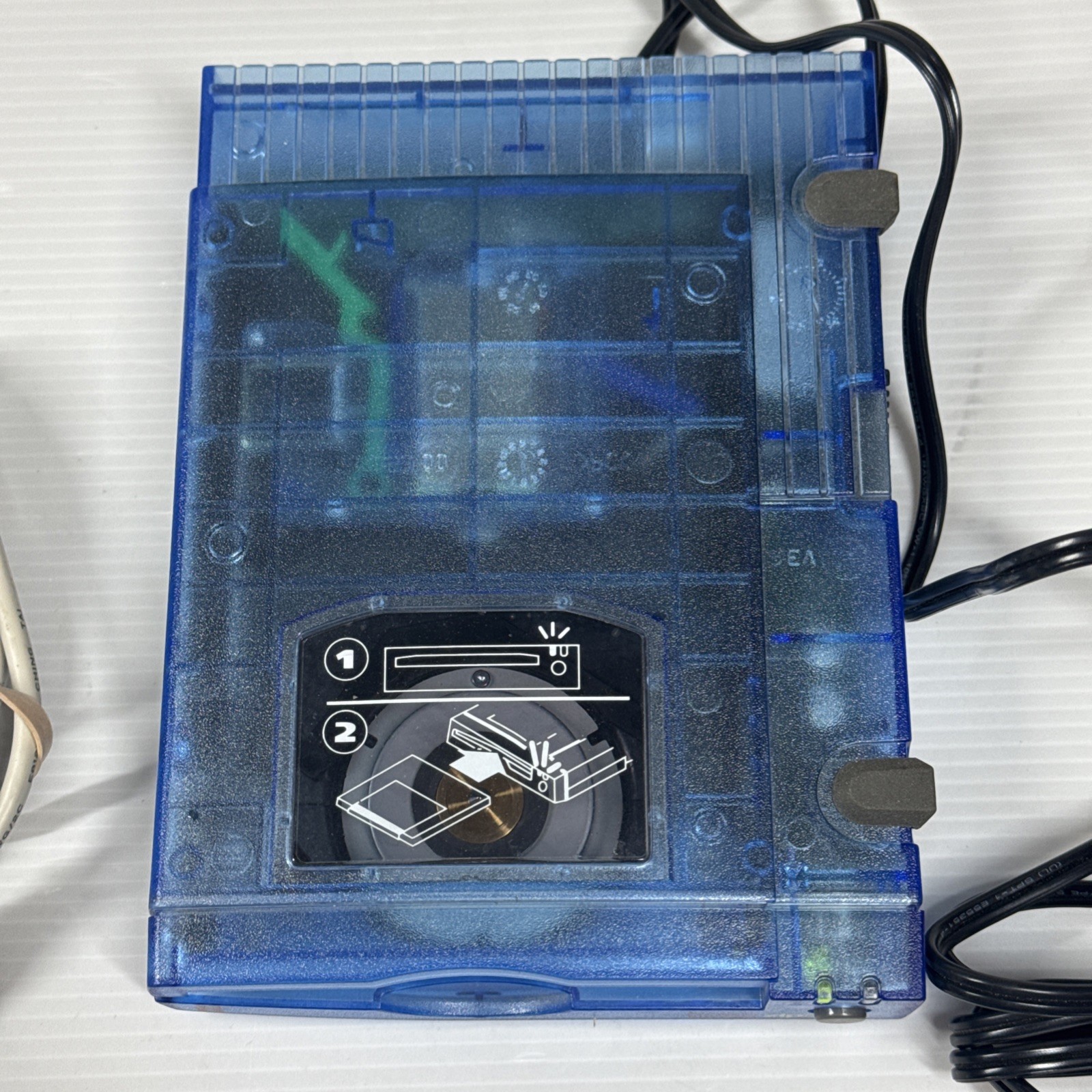 Iomega Zip Drive Z100USB Blue Clear with AC Adapter & USB Cable