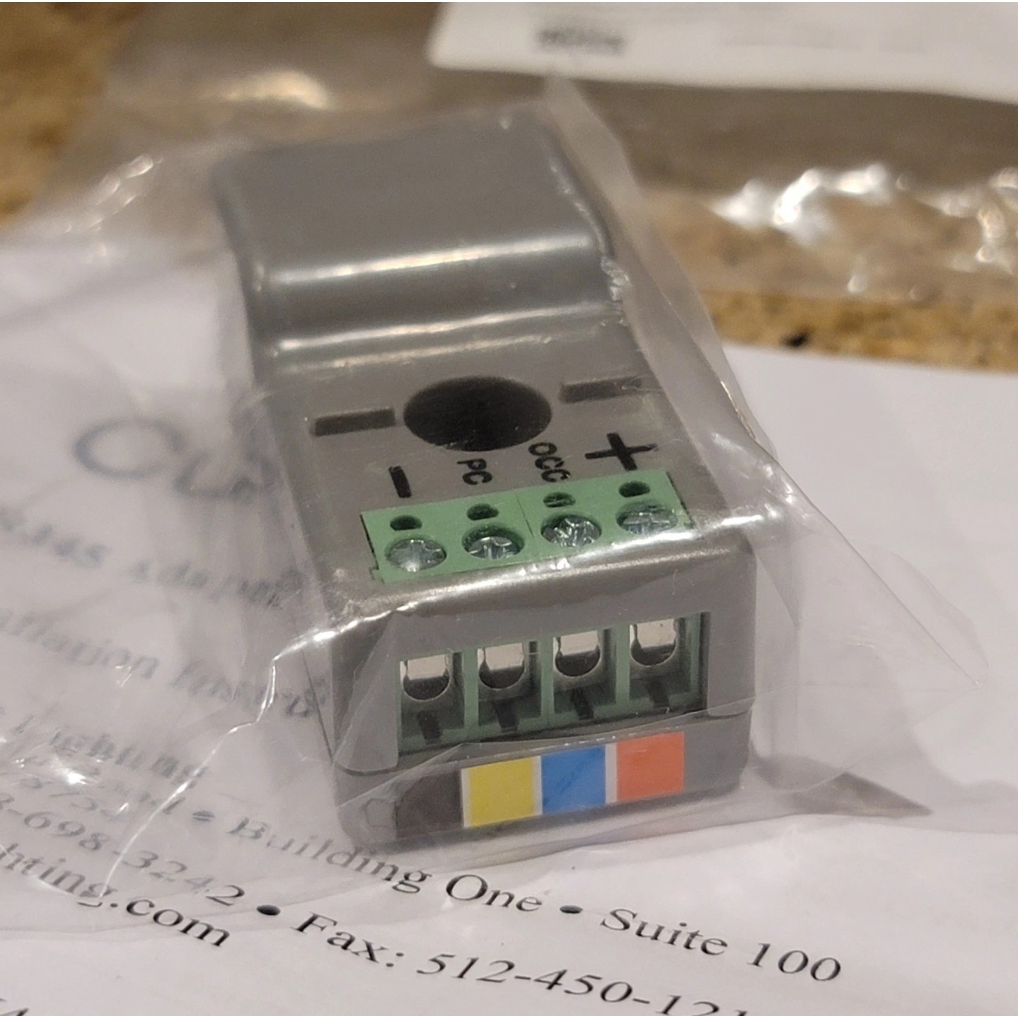 Hubbell RJ45 CAT-5 ADAPTER For 24V Occupancy & Daylight Sensors , Replaces QTI