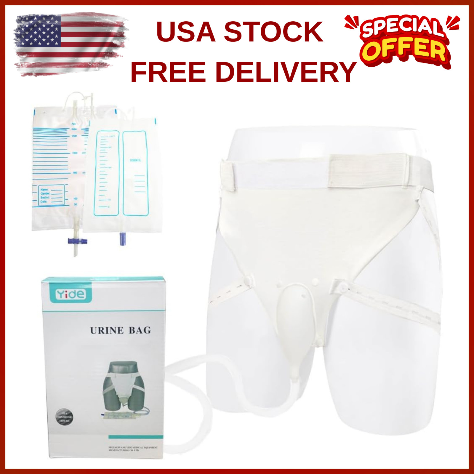 Urine Collection Bag Wearable Urinal for Men Portable Male Urine Collection Bag