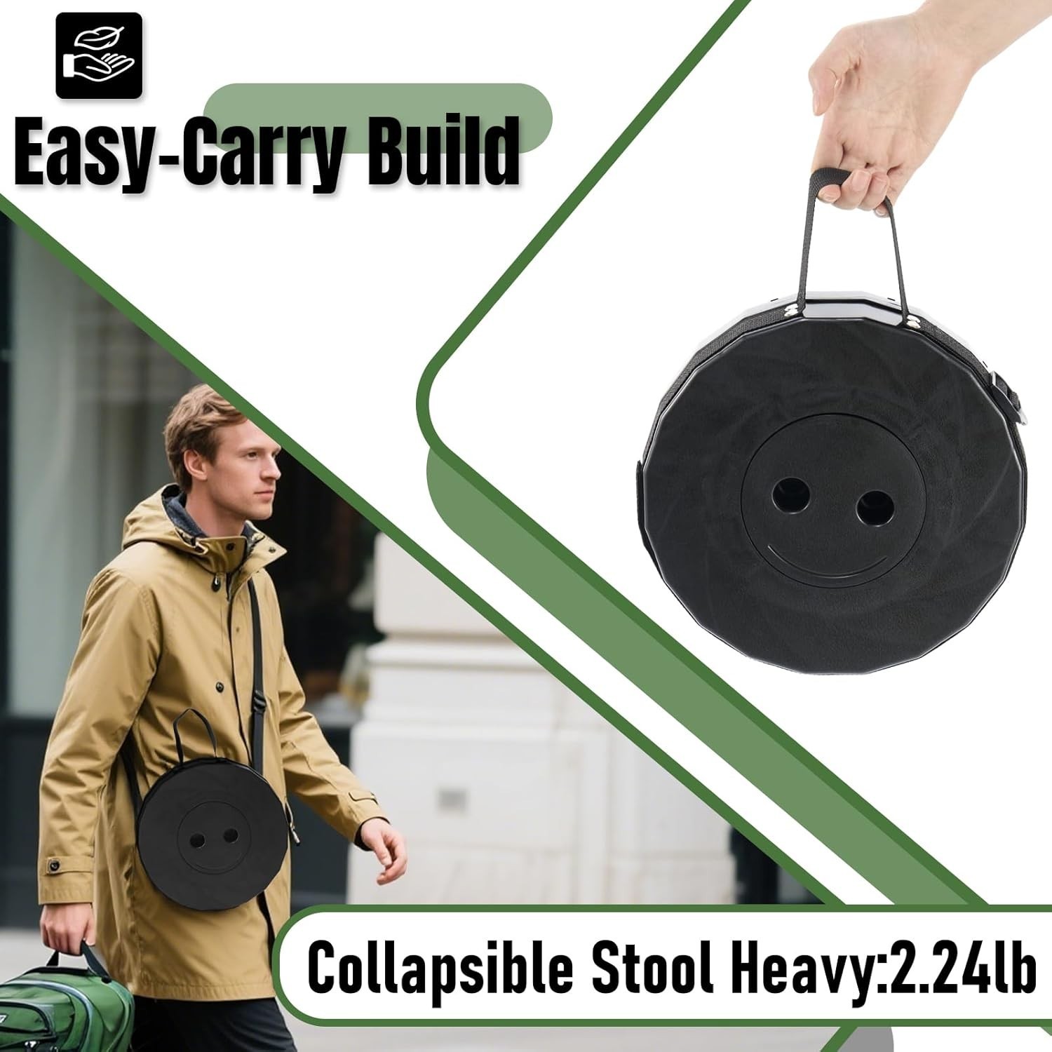 Upgraded Foldable Stool Thickened Portable Collapsible Stool Retractable Stool