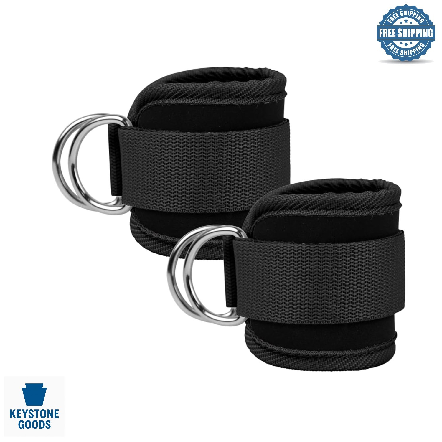 Adjustable Ankle Resistance Bands & Cuffs - Fitness, Glute, Leg Training, 2 Pack