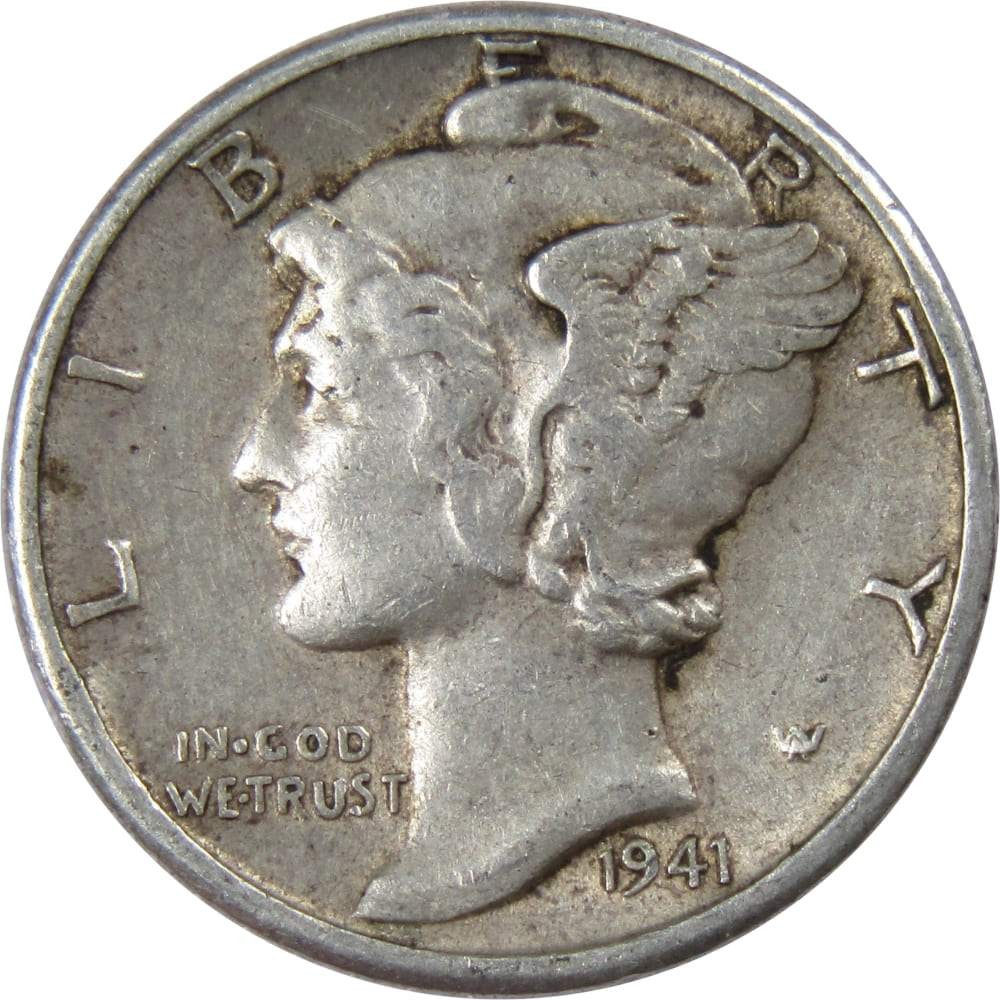 1941 D Mercury Silver Dime XF EF Extremely Fine 10c Coin Collectible