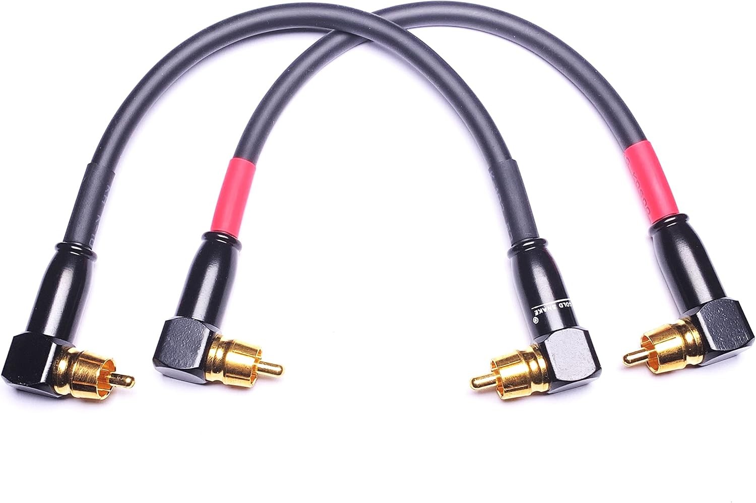 CNCESS CESS-137-1f Right Angle RCA Preamp Jumpers Male to Male Patch Cable, 2 Pa