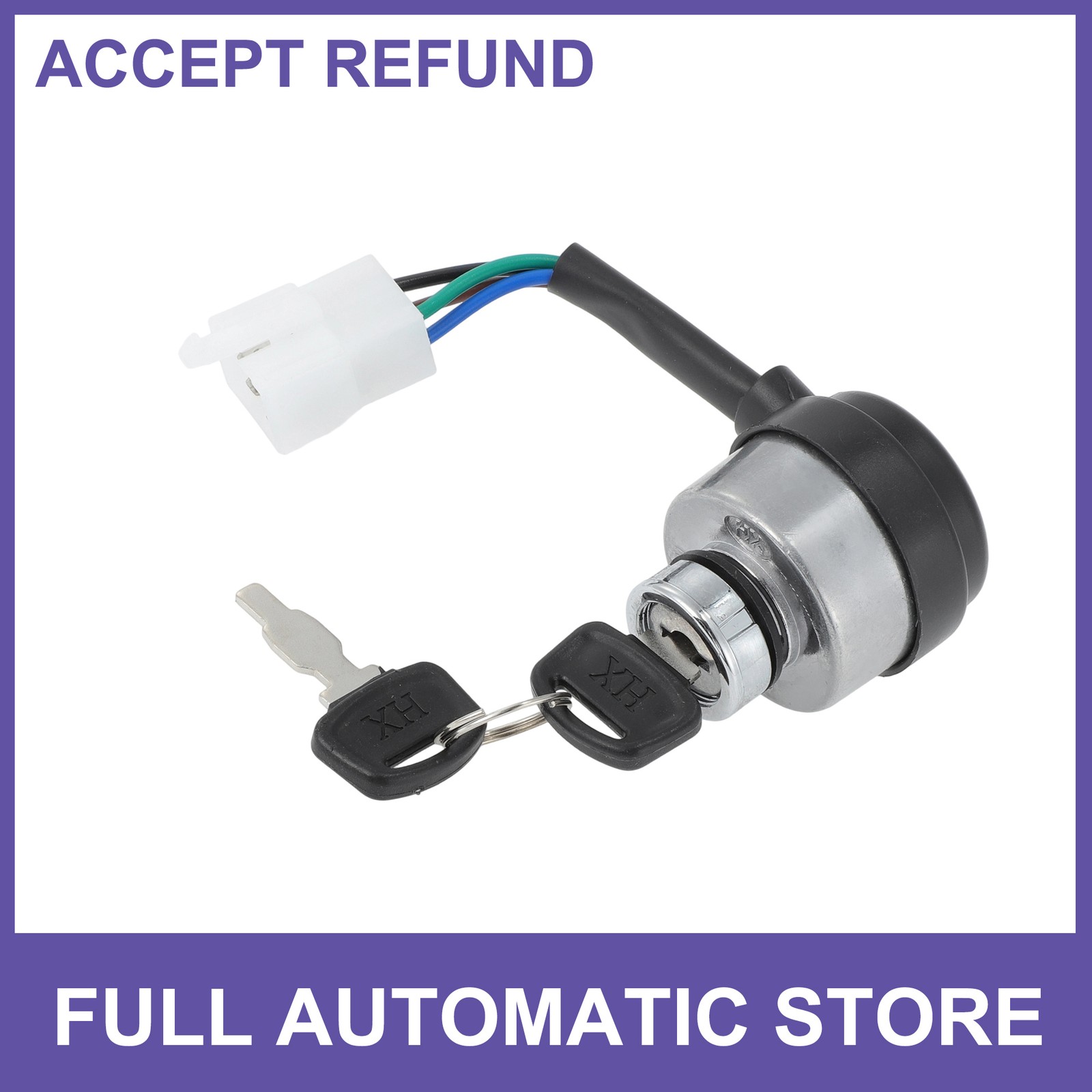 4 PIN Ignition Switch Start Key Switchs Set for AGT-H15R DHKG-H15 Mini Excavator