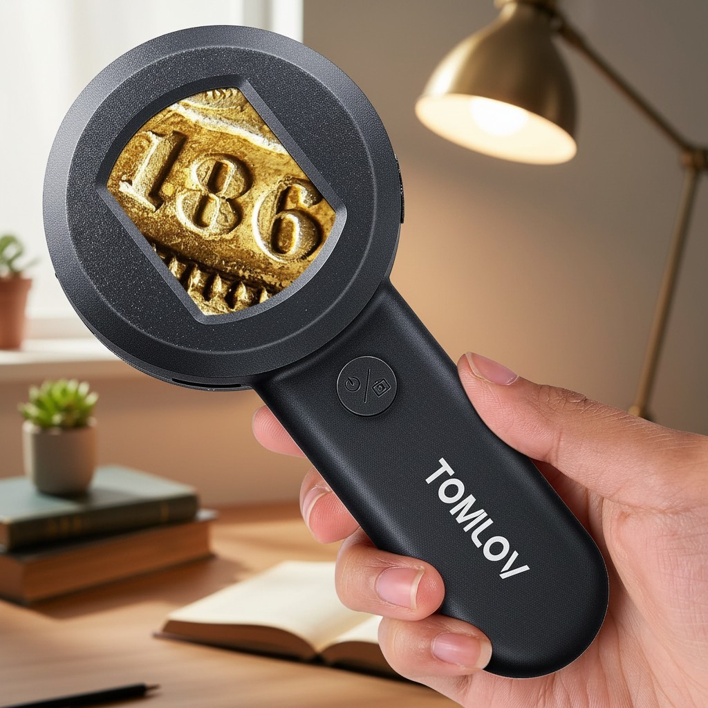 P10 Microscope Adults Kids Portable 100X Illuminated Jewelers Loupe 2" Screen
