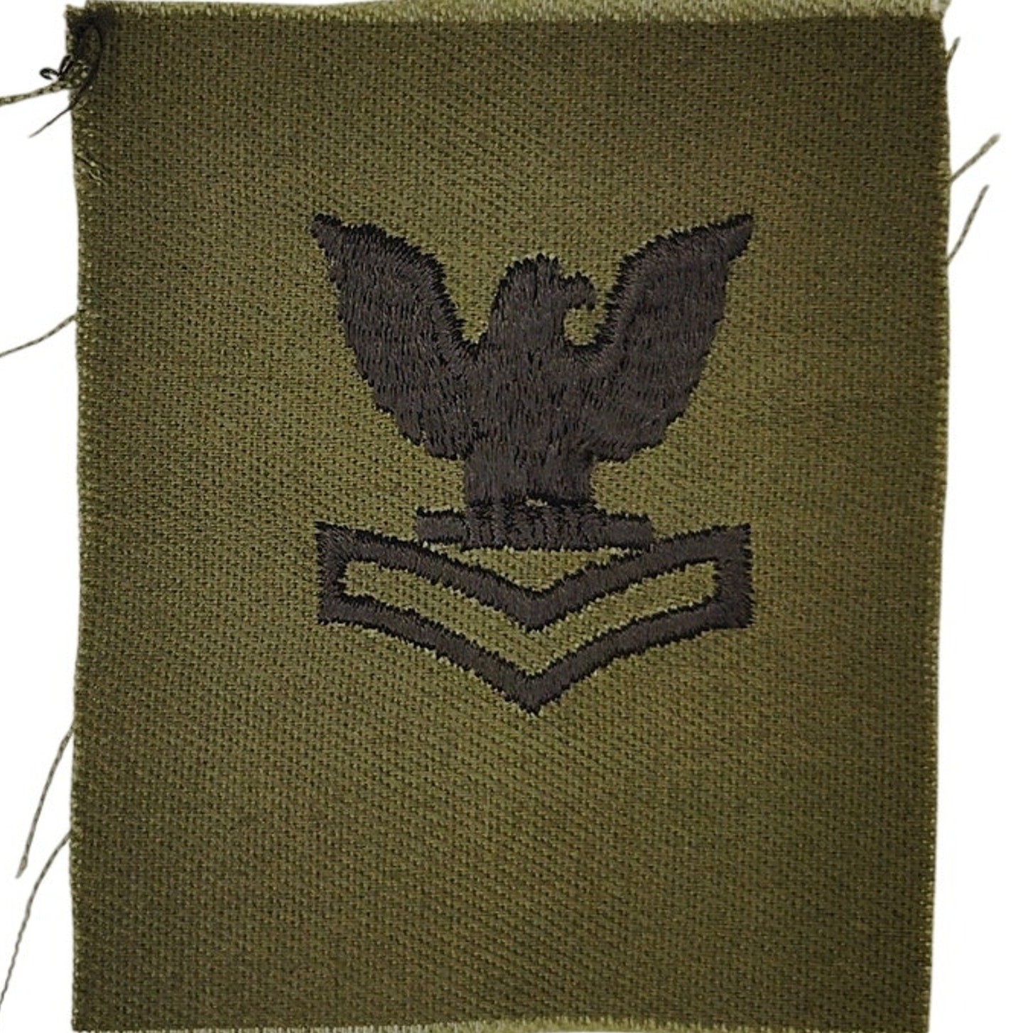 US Navy PO2 E‑5 Subdued OD Rating Device Patch 2‑1/4" × 2‑3/8" Sew‑On