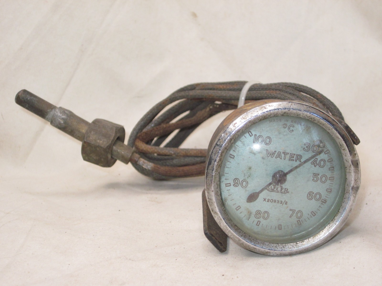 antique British Jaeger X20933/2 WATER gauge dial indicator England gage assembly