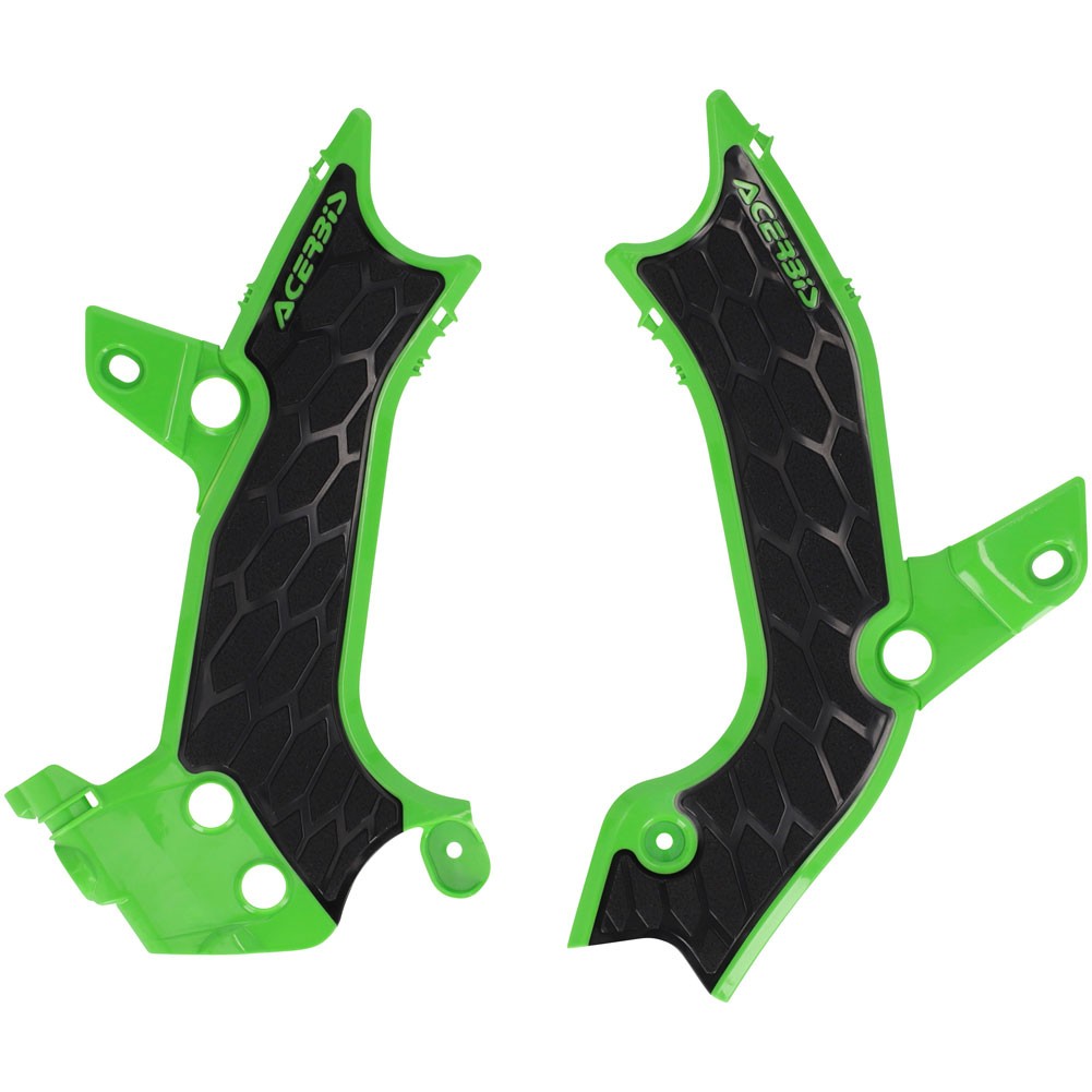Acerbis X-Grip Frame Guards Green/Black For Kawasaki KX450 2024-2026