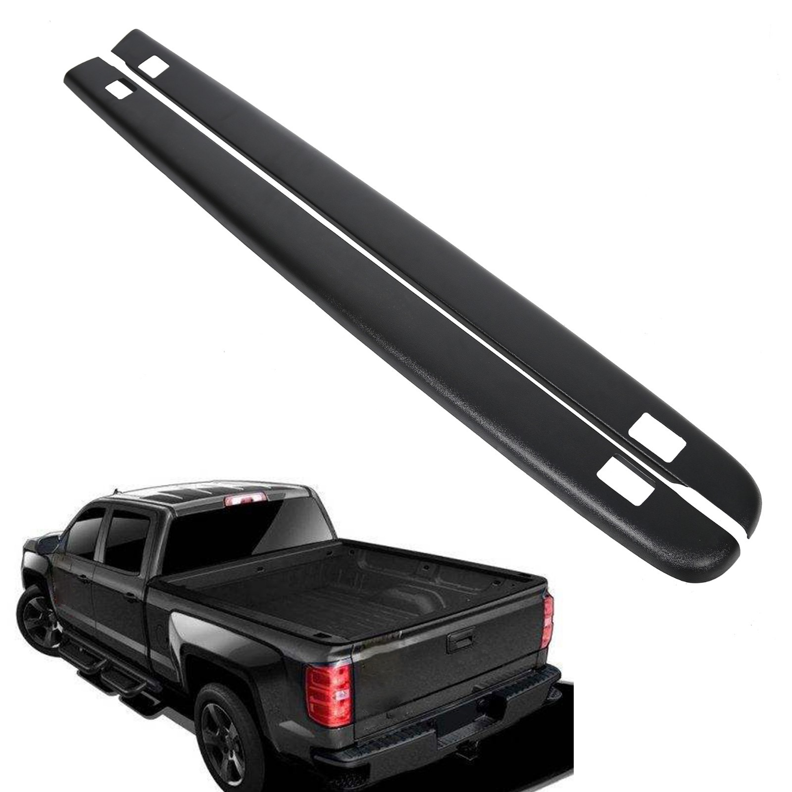 Bed Cap Molding Rail Cover For 2007-2013 Silverado 1500 Cargo Truck 5.8Ft Bed