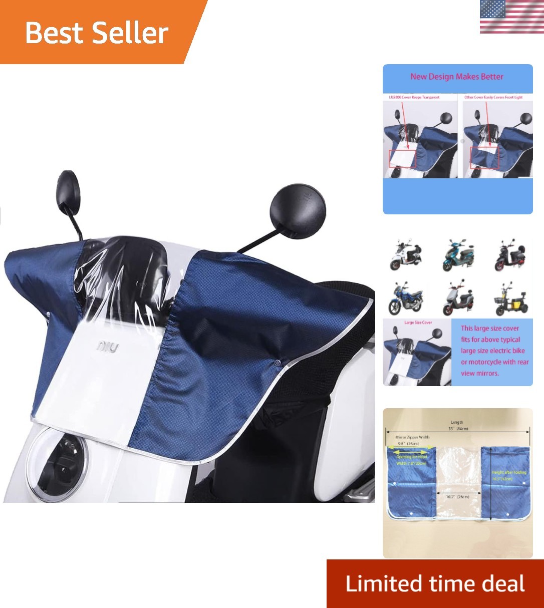 Durable Tiller Control Cover for Electric Bikes - Weather-Resistant Protection