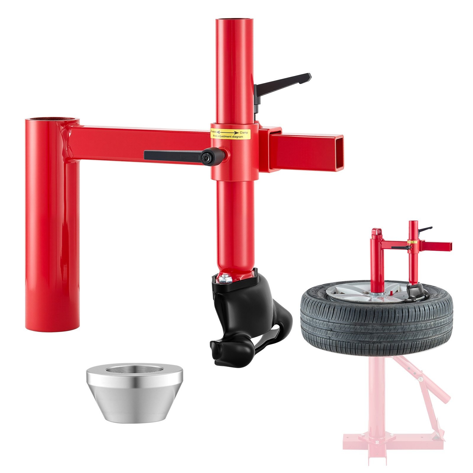 Manual Tire Changer Duck Head Kit with Silver Cone, Fit for 16"-21" Wheels, Heav