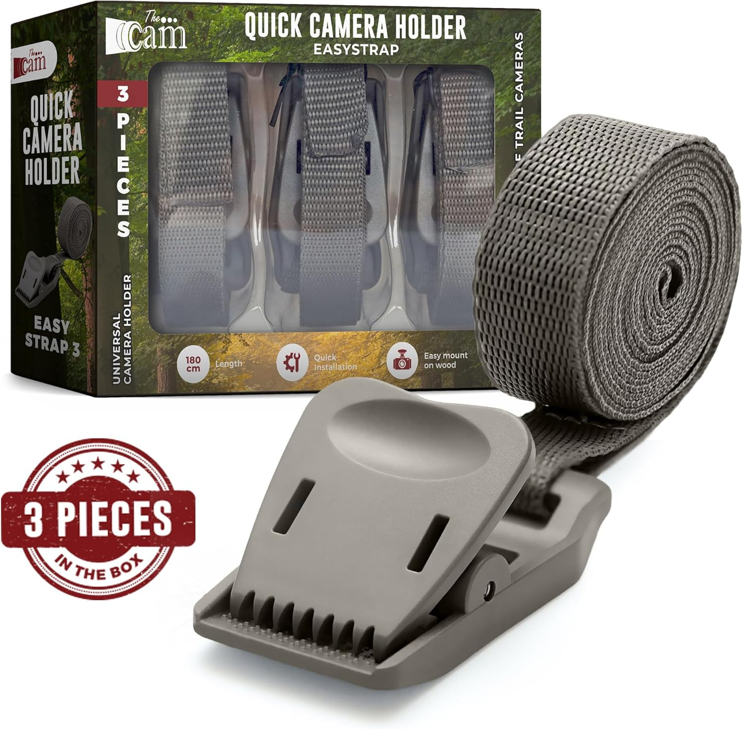 Quick Camera Holder EasyStrap-3, Premium 3 Pack Trail Camera Straps,Game Camera