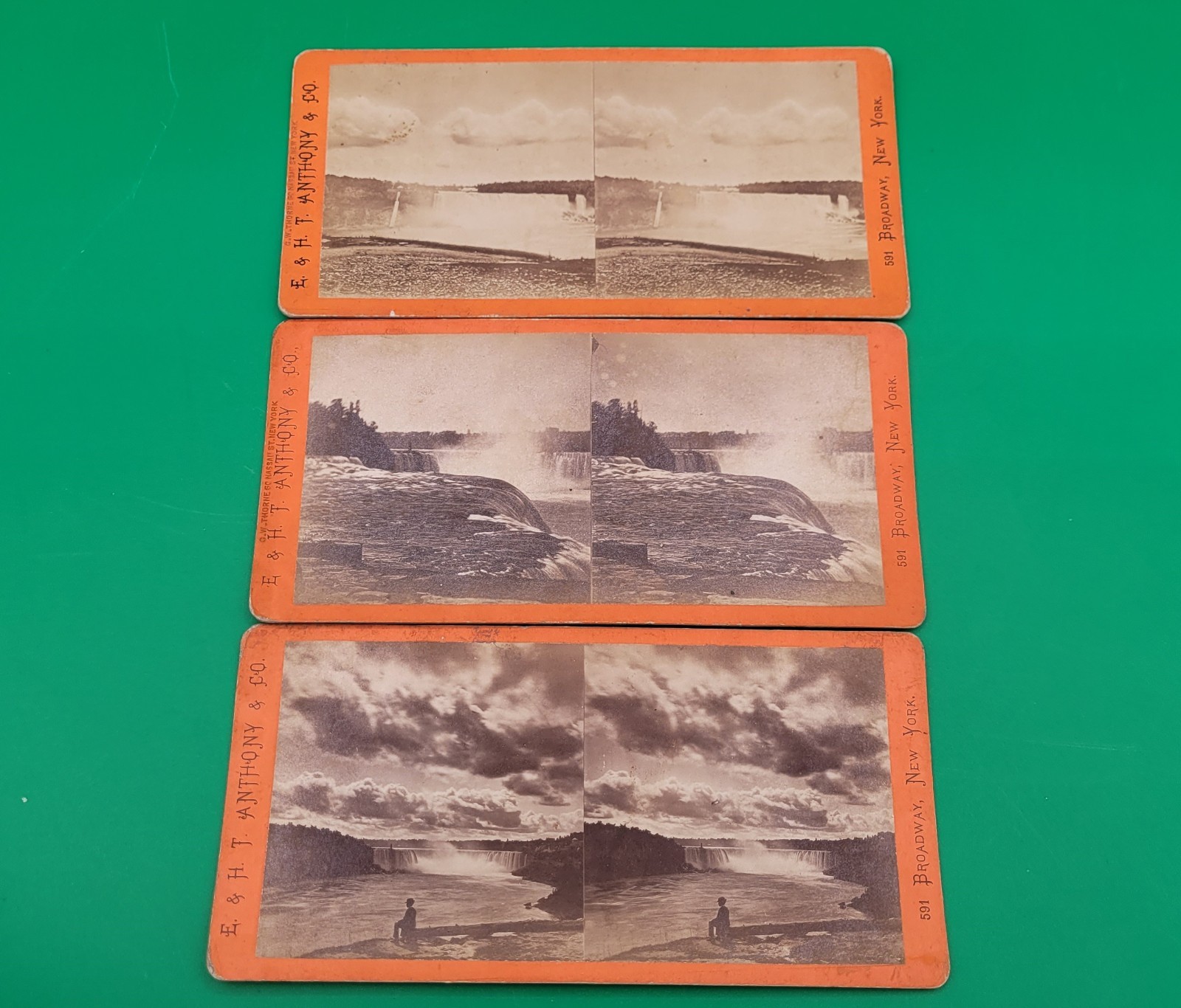 Late 1800’s STEREO VIEWS of NIAGARA FALLS - LOT of 3 - E. & H.T. Anthony Co NY!