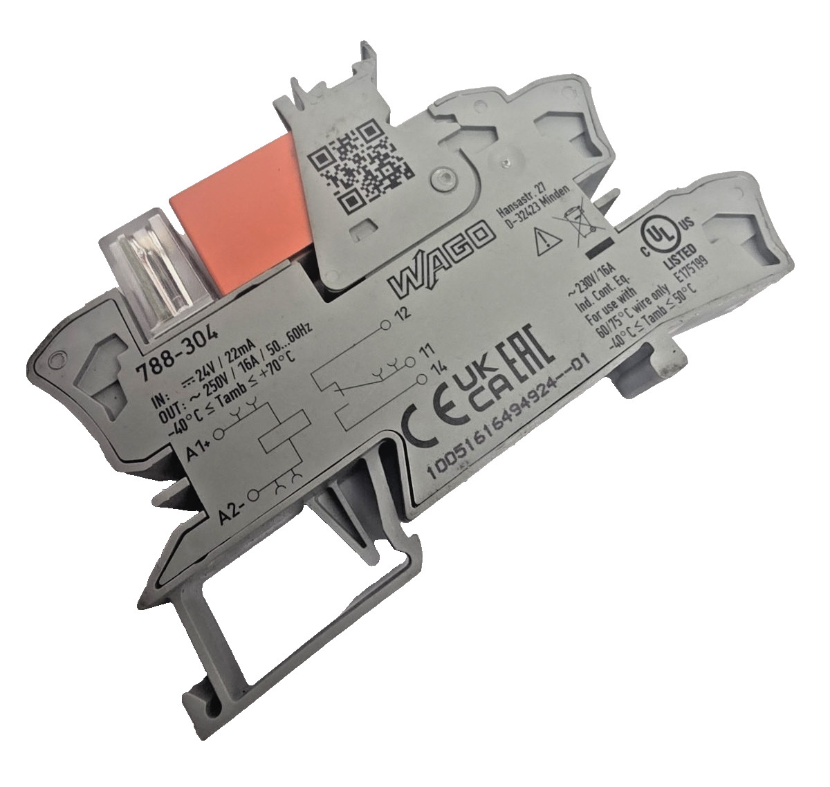 Wago 788-304 / 788304 Electrical Relay Grey Module, NEW-Free Shipping.