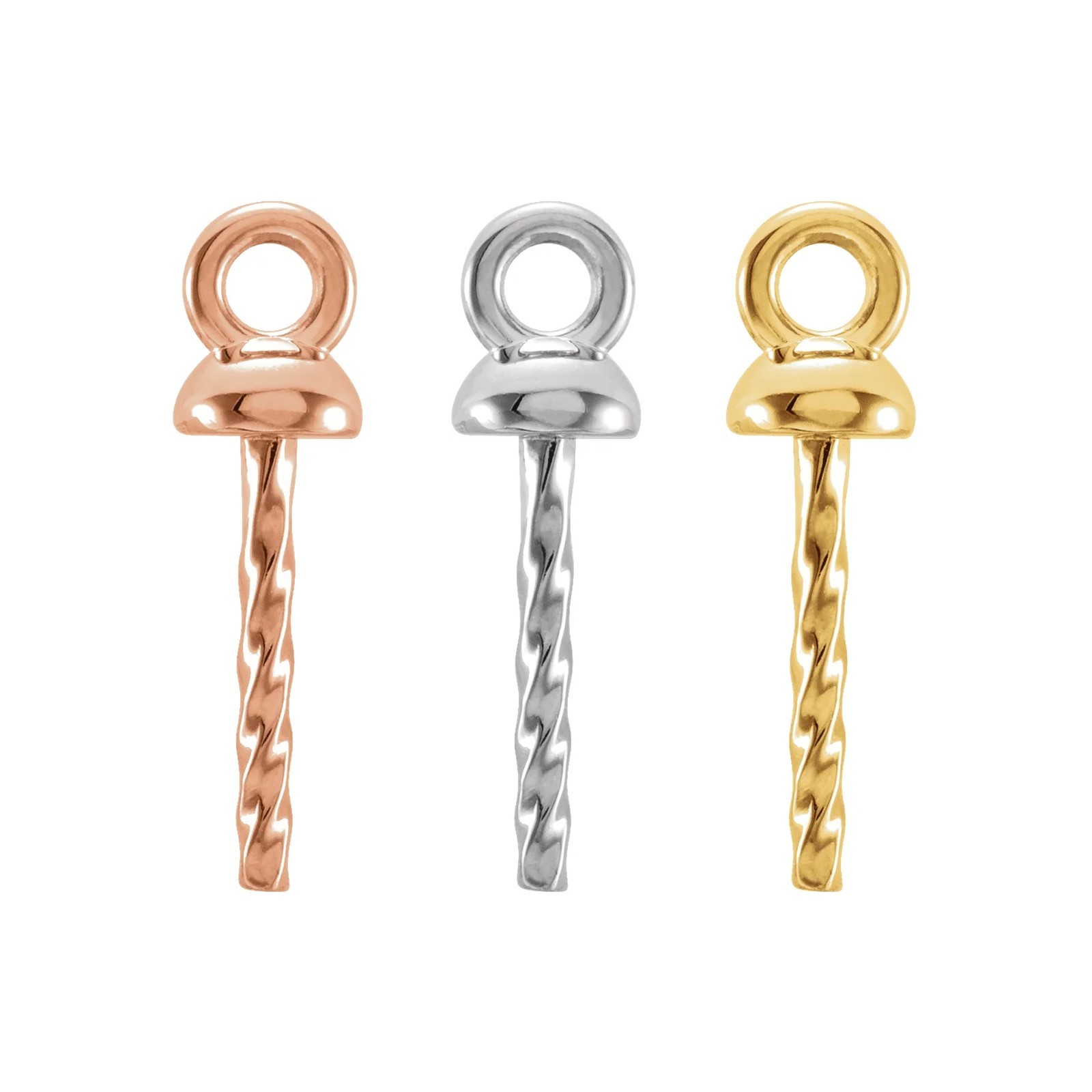 14K 18K Gold, Platinum and .925 Sterling Silver Dangle for 4-15 mm Pearl
