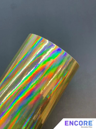 Encore® EFX21 Glossy Rainbow Gold Holographic Adhesive Vinyl - MADE IN USA