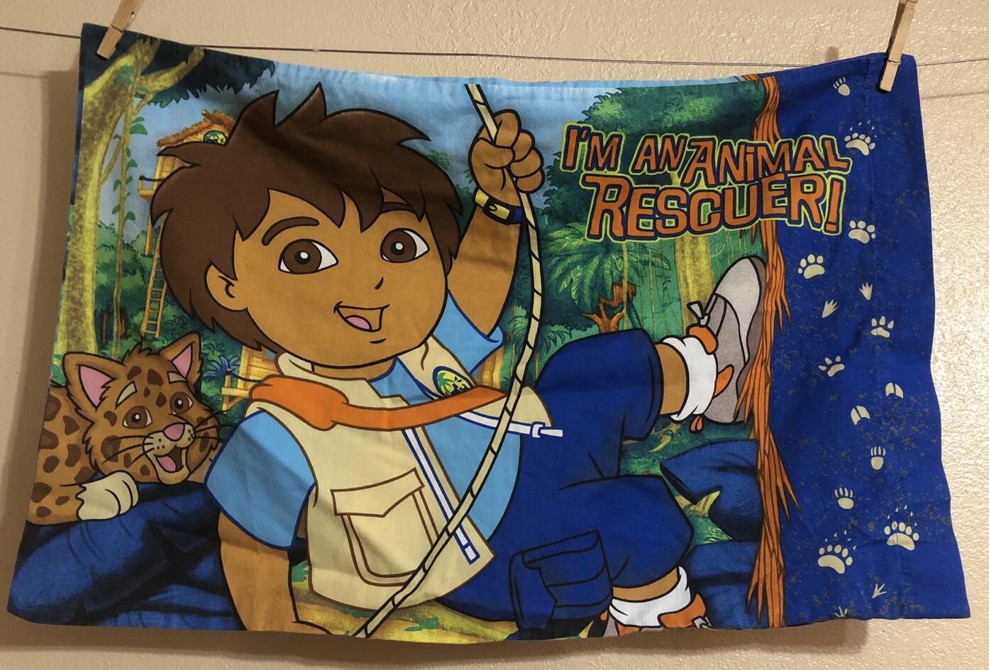 NICKELODEON Nick Jr. GO DIEGO GO! Standard PILLOWCASE ANIMAL RESCUER 2006