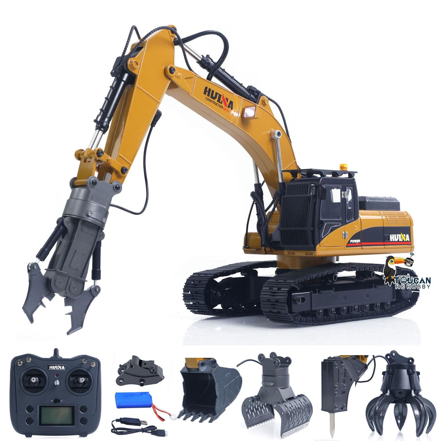 HUINA Upgrade 580 1/14 Metal Excavator Engineering Vehicle Electric Ball Grabber