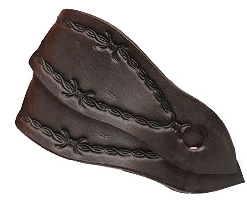 Showman Barbwire Tooled American Oiled Harness Leather Slobber Straps