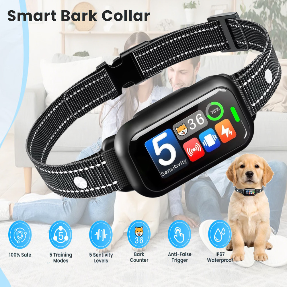 Automatic Shock Control Collar No Barking For Dog Anti Bark 5 Modes 10-120lbs