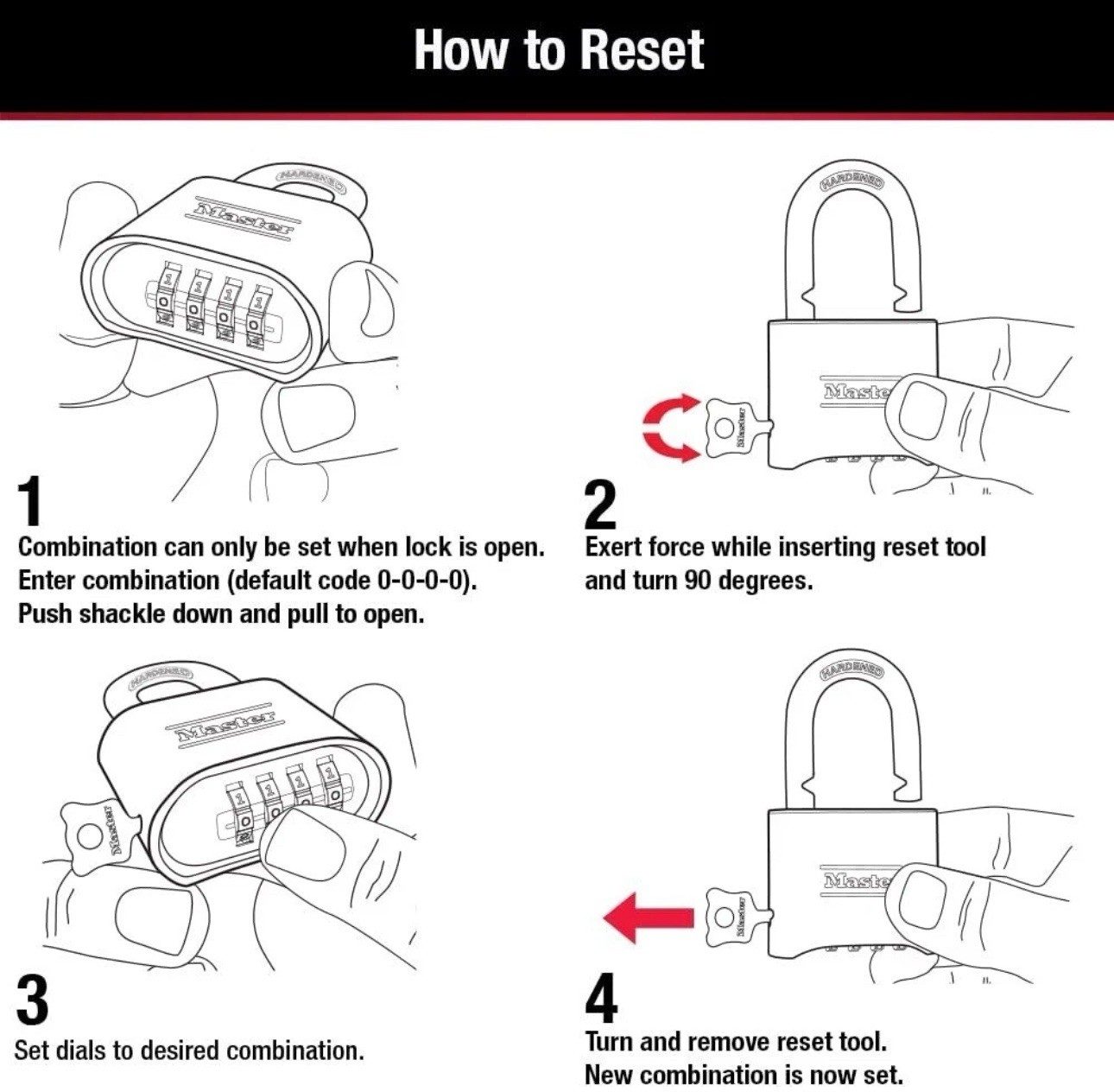 Master 175LH Set Your Own Combination Padlock with Extra Long Shackle