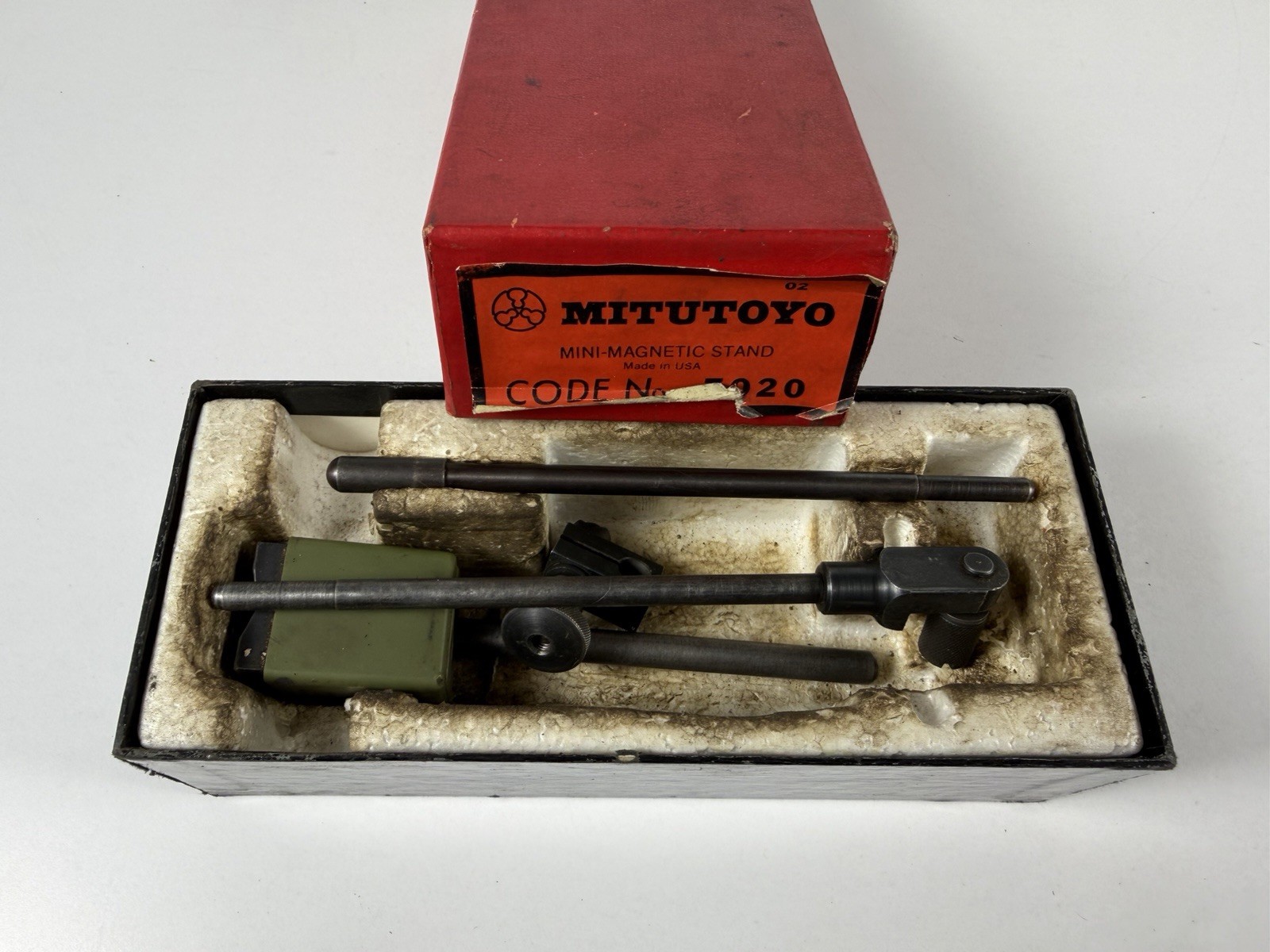 Vtg Mitutoyo Mini Magnetic Stand #7023 Complete in Box Made in USA