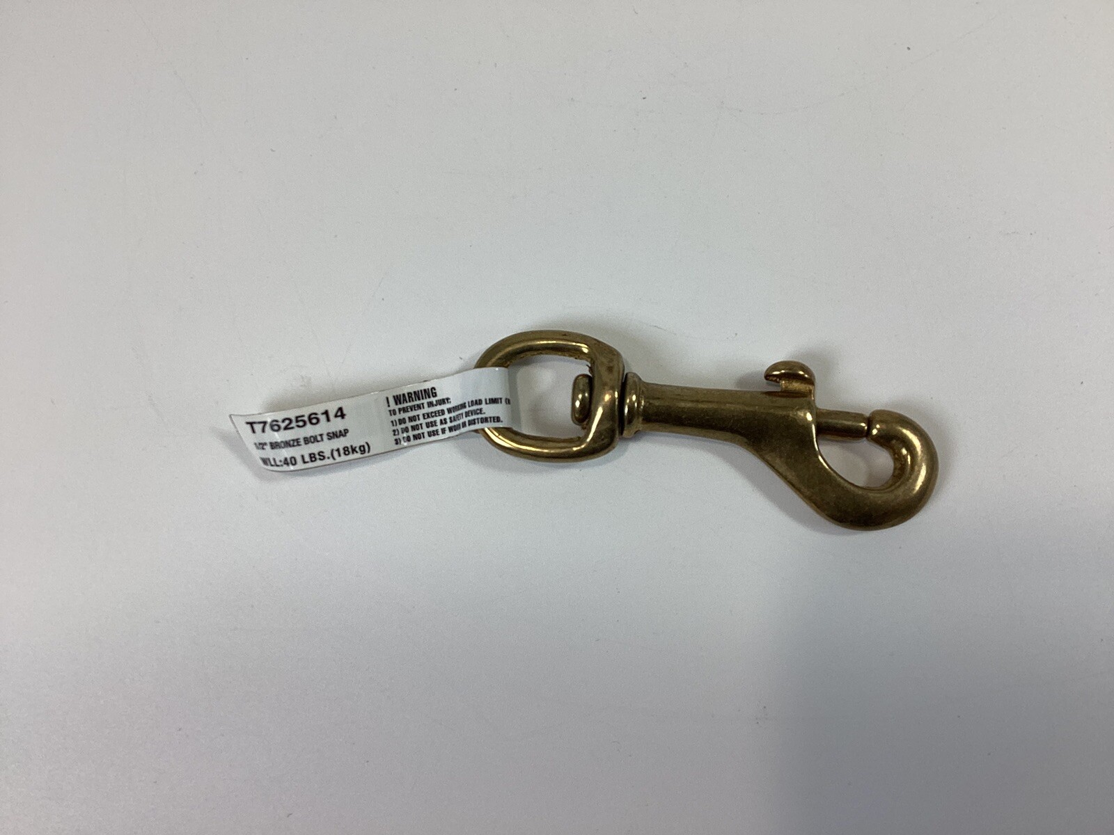 solid bronze bolt snap 1/2”x 3” round eye