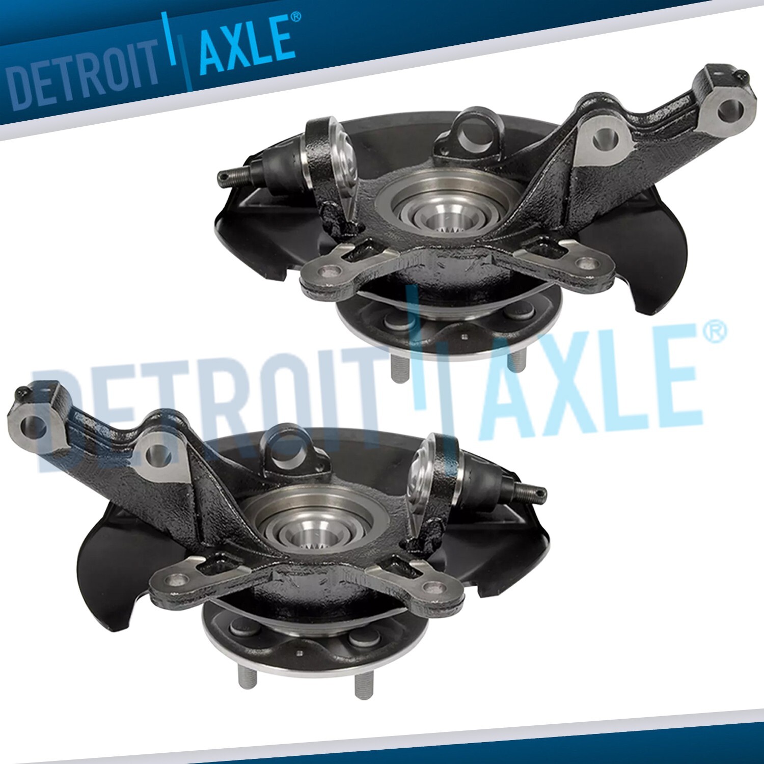 Front Pair Steering Knuckles & Wheel Bearing Hubs for 2001 2002 Honda Civic 1.7L
