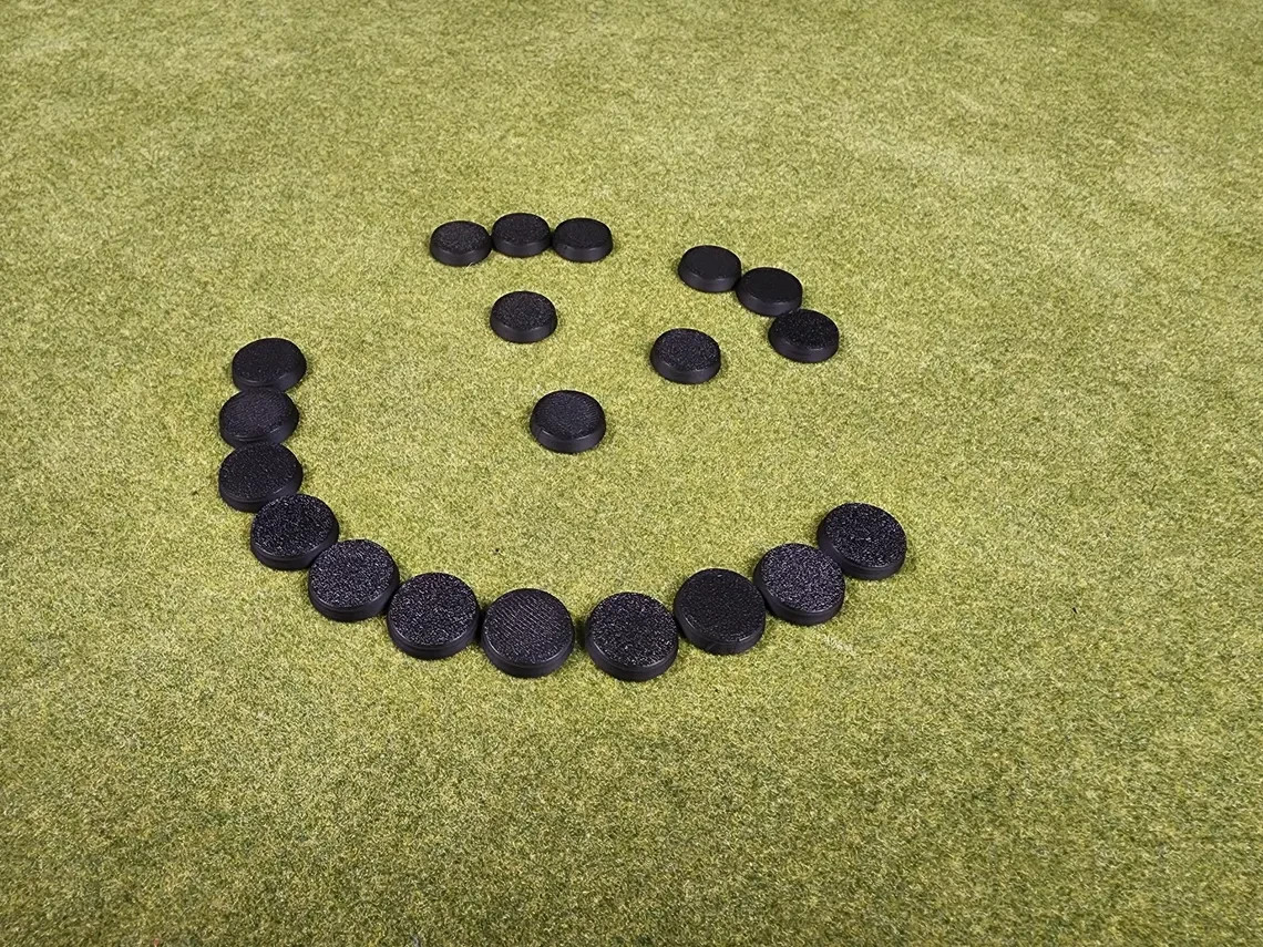 20mm Round Bases - Plain Beveled Bases - Wargaming Old School Bases