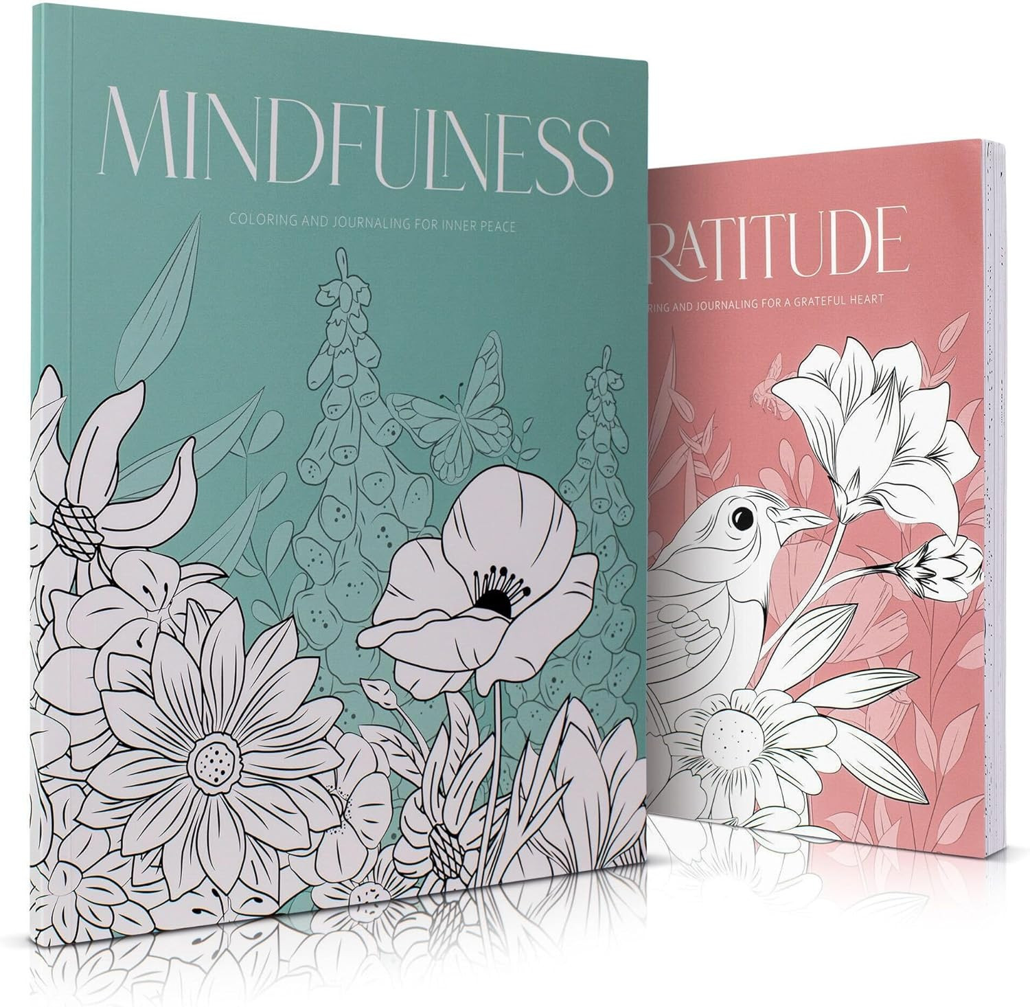 Beautiful Adult Coloring Book Set of 2 for Relaxation - Gratitude