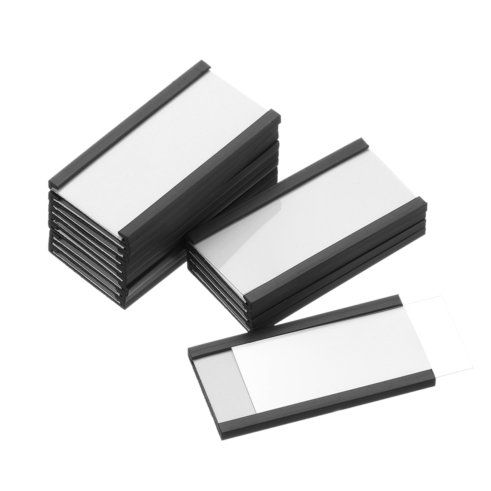 Label Holders 2" x 1" C Channel Rubber Magnetic for Shelves Organize 60pcs
