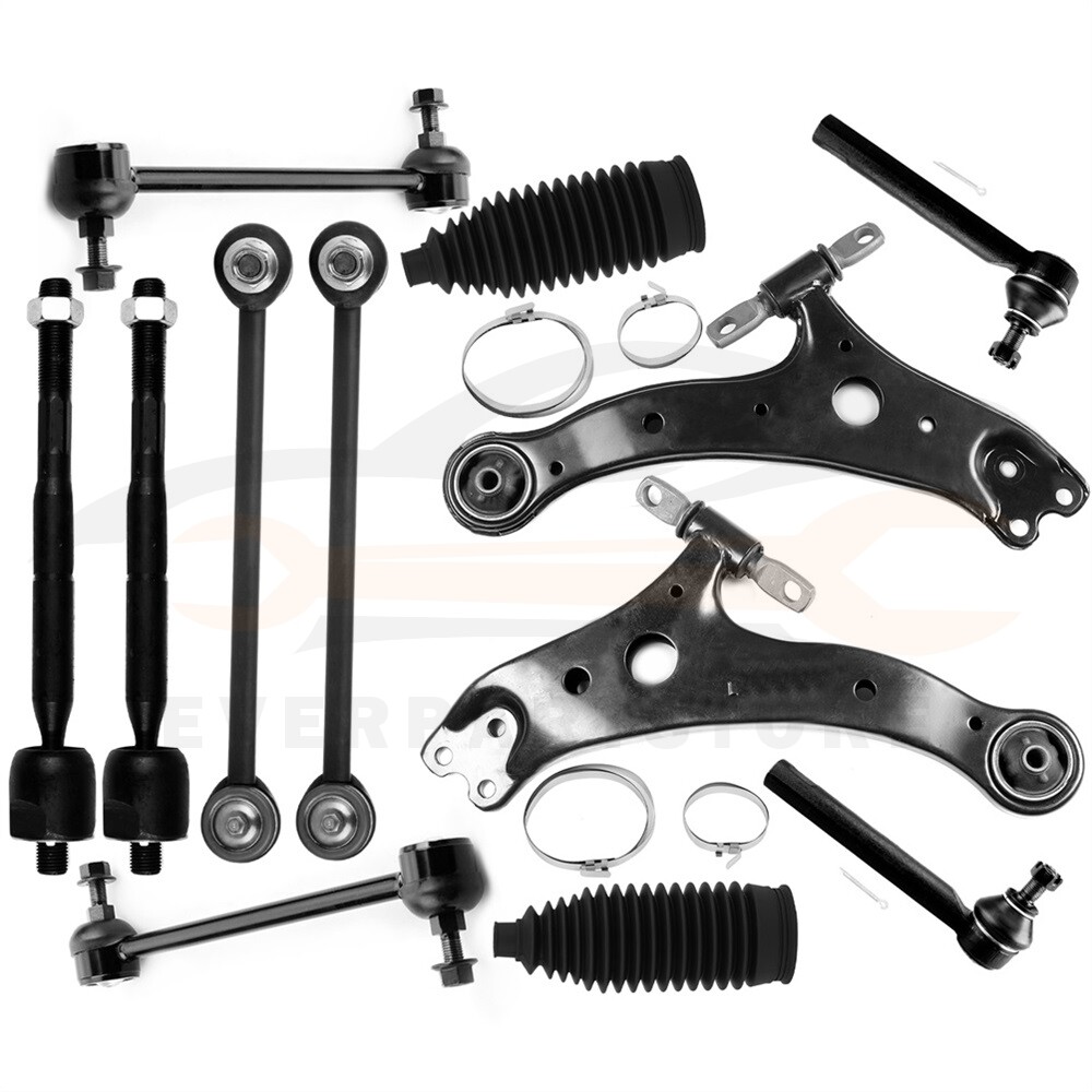 12Pcs Front Lower Control Arm Sway Bar Kit For 2004-2007 Toyota Highlander 3.3L