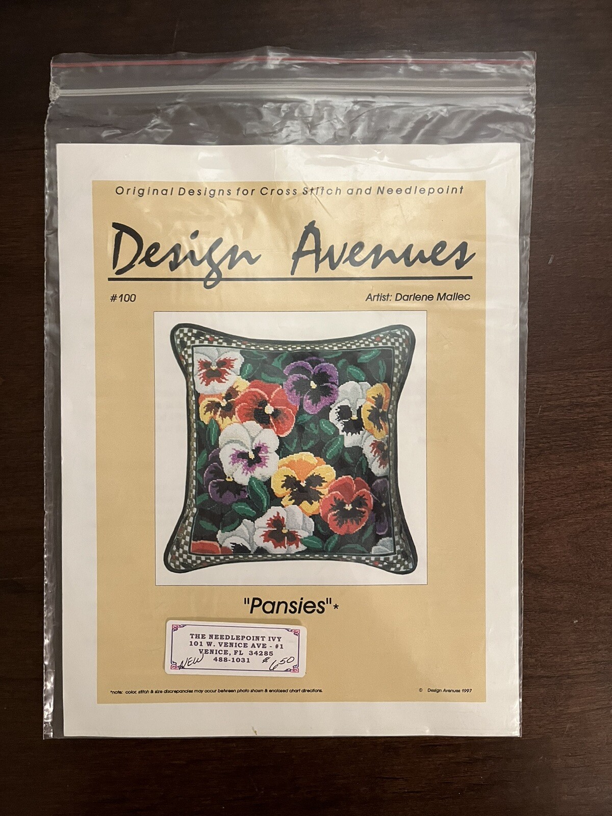 Design Avenues Darlene Mallec Pansies #100 Cross Stitch