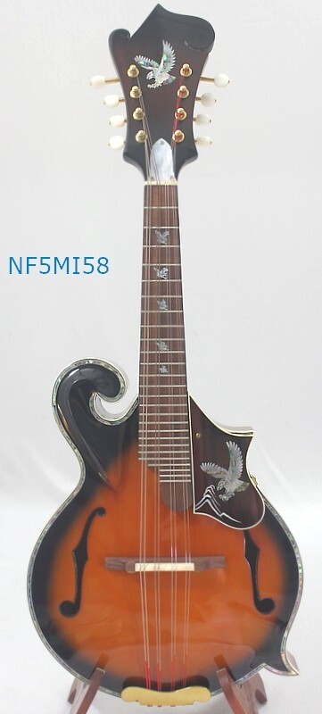 Alulu F5 style Mandolin Solid Mango wood & Spruce top, eagle inlaid, NF5MI58