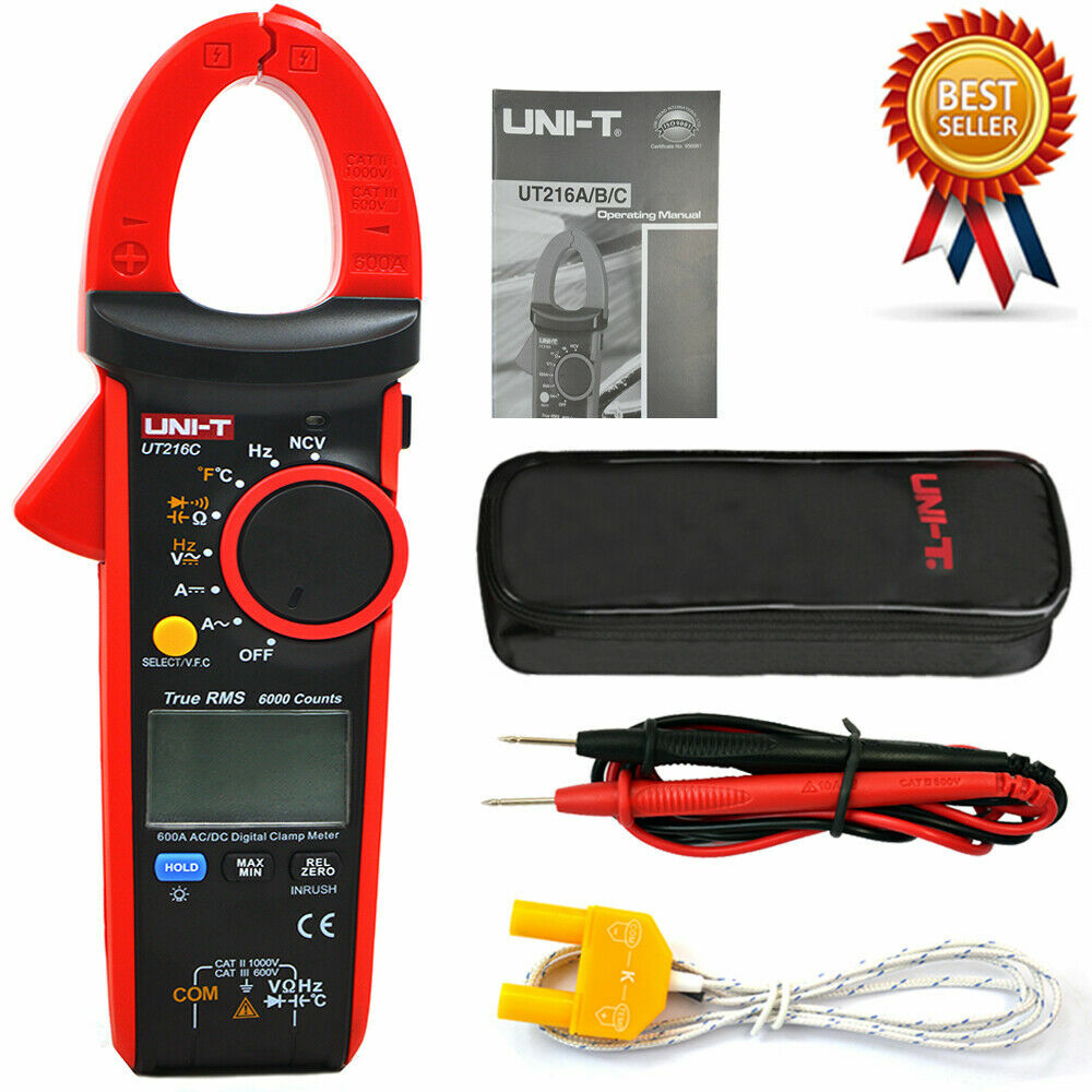 UNI-T UT216C 600A Digital Clamp Meters NCV LCD Test ACDC Auto Range Multimets