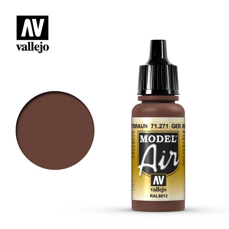 Vallejo 71271 Model Air German Red Brown Acrylic Paint 17ml - US