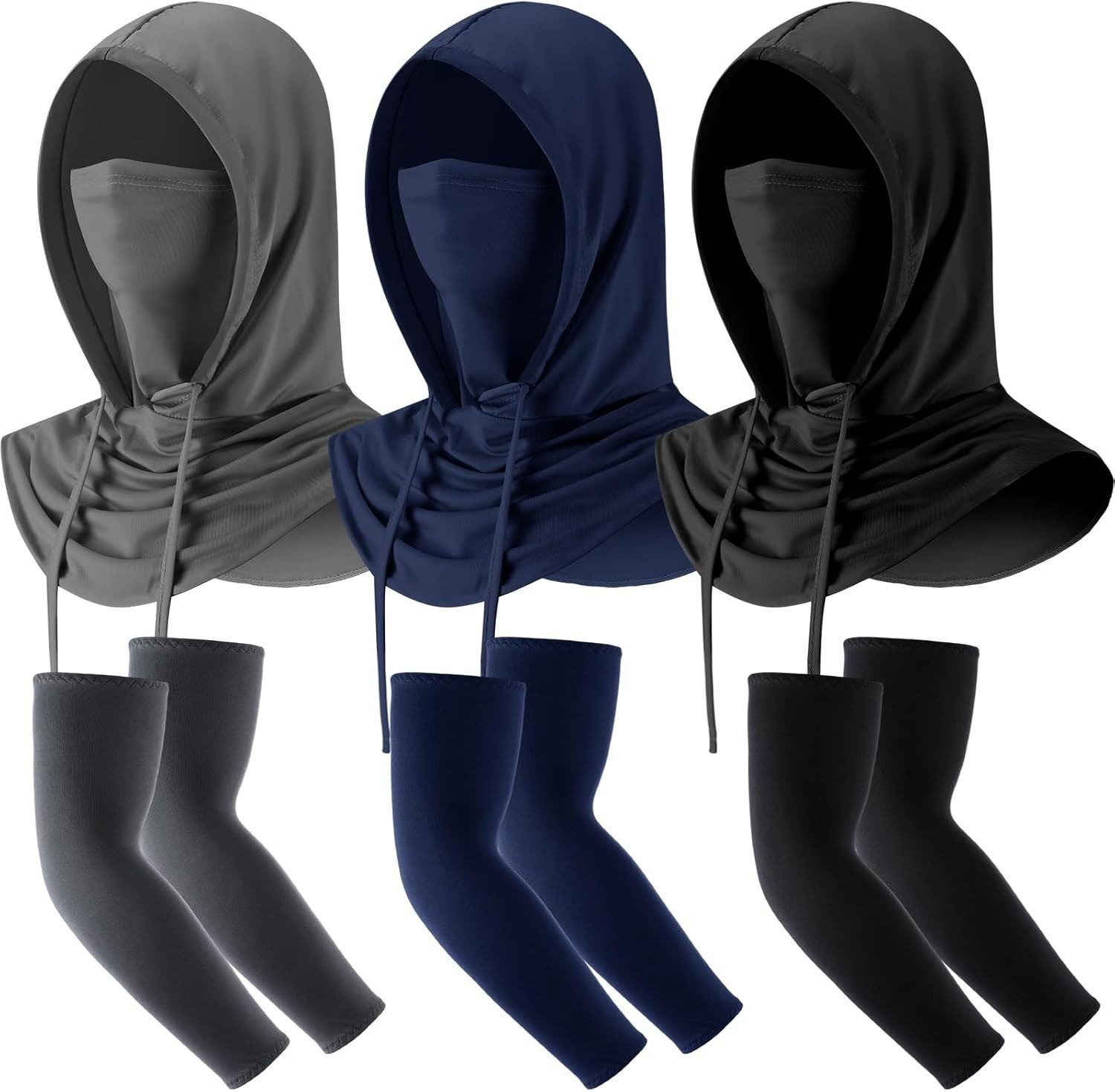 Cooling 3 in 1 Balaclavas Ski Mask with Sun Protection Arm Sleeves for Men Women