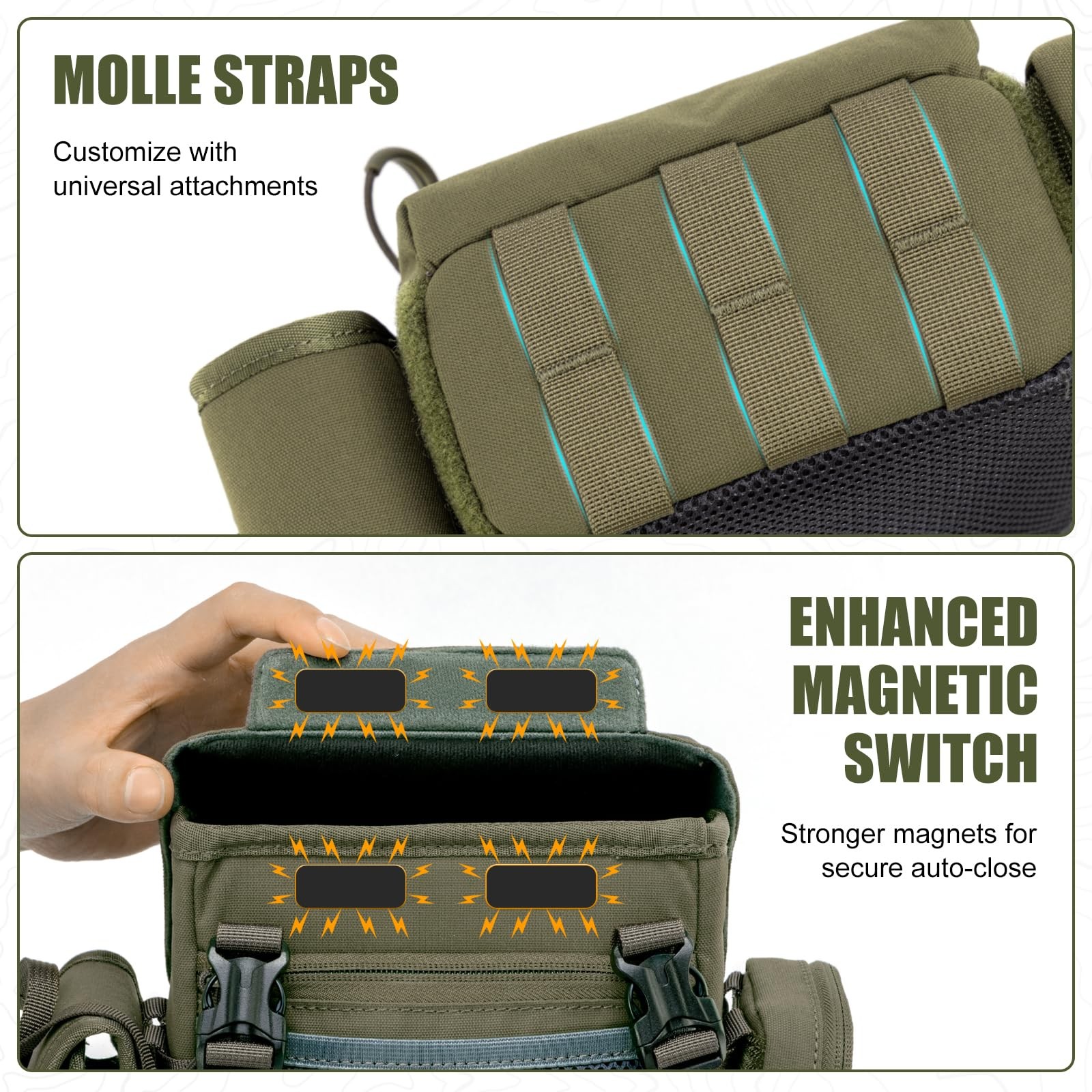 MOXULE Binocular Harness Chest Pack: Bino Case with One Size Fits Most, Green